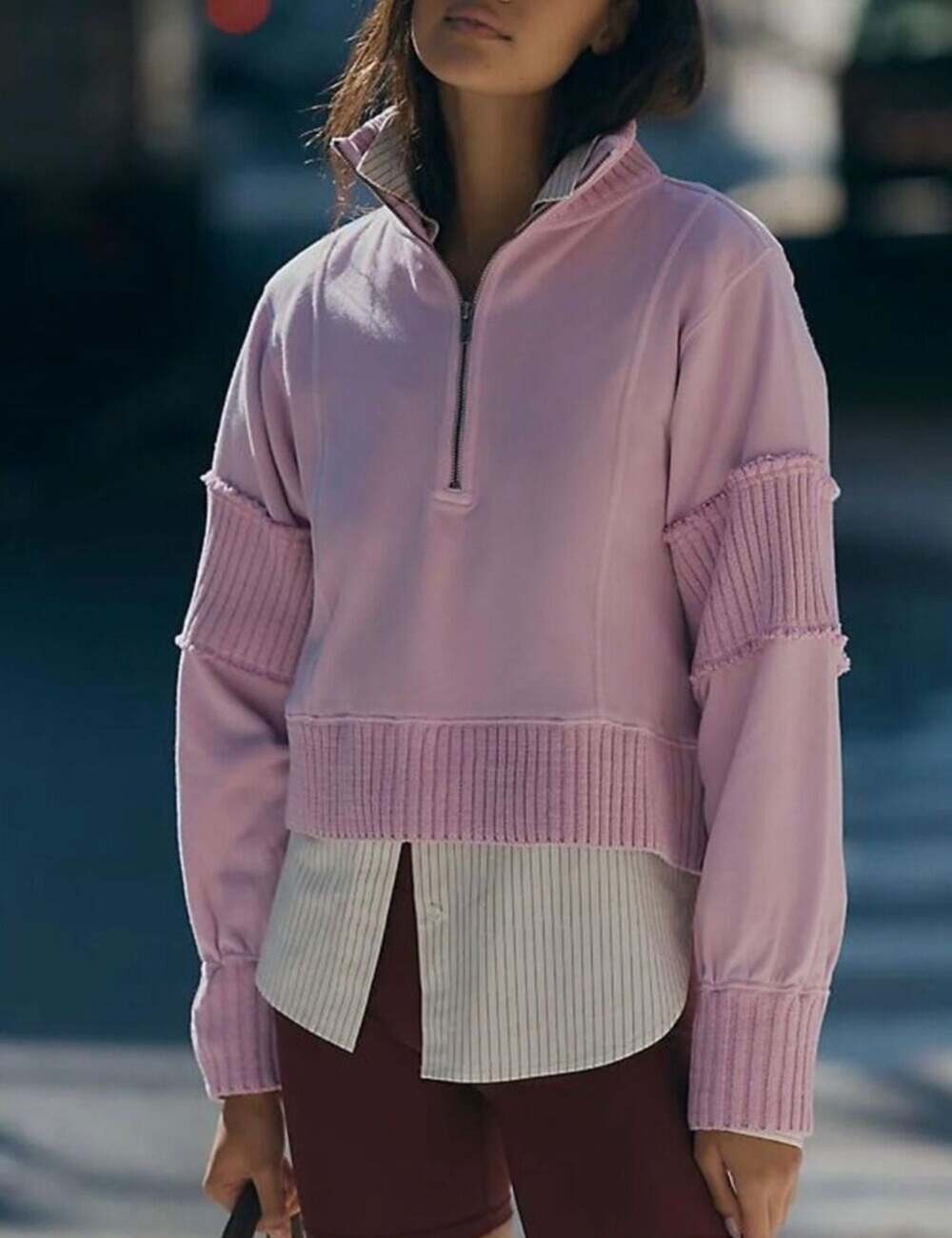Daily Practice by Anthropologie Indy Grab Quarter Zip Pullover Sweatshirt